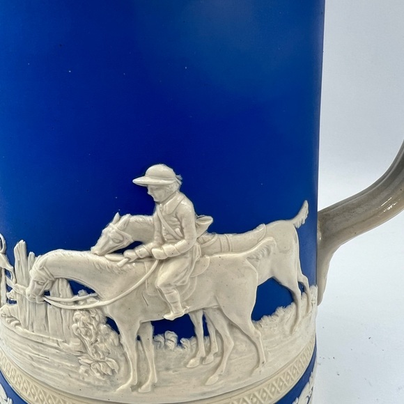 Spode vintage pitcher Fox hunt Blue and white - Picture 2 of 7